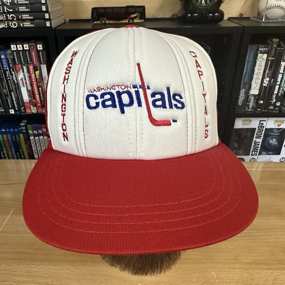 Vintage Washington Capitals Snapback Hat Red Foam Mesh